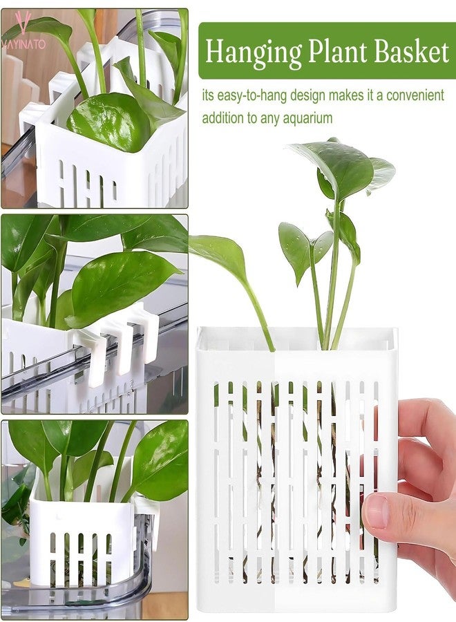 VAYINATO® 1 Pcs White Large (Box Type) Aquarium Water Plant Holder with Hooks for Fish Tank, Aquaponics & Hydroponics Plant Growing Landscape Decoration | Easy Installation | Plastic Material - Image 3